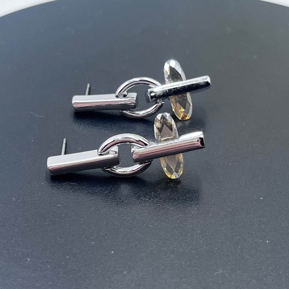 Swarovski Cross-Design Golden Shadow Crystal Geometric
Drop Earrings
